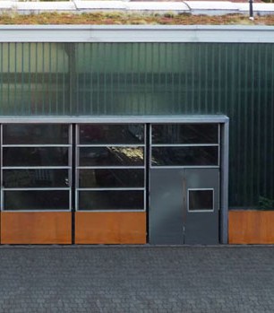 Schlosserei Dietrich, Friedrichshafen, Corten / Stahltuerdunkel